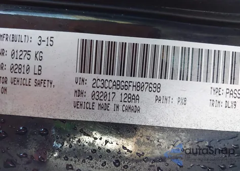 2015 Chrysler 300 300S z USA, uszkodzony, nr VIN 2C3CCABG6FH807698